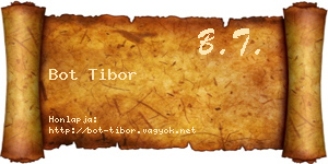 Bot Tibor névjegykártya